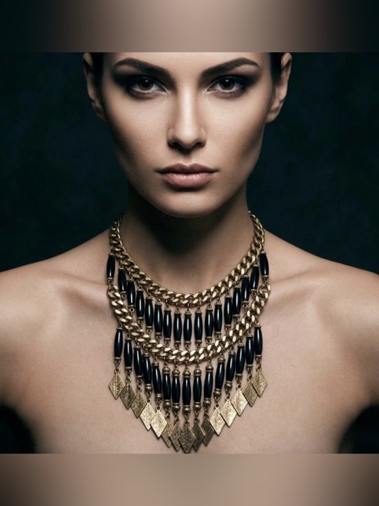 Akasha Jewelry - Akasha Egyptian Gothic Vampire Goth Glam  Layered Necklace Pendant